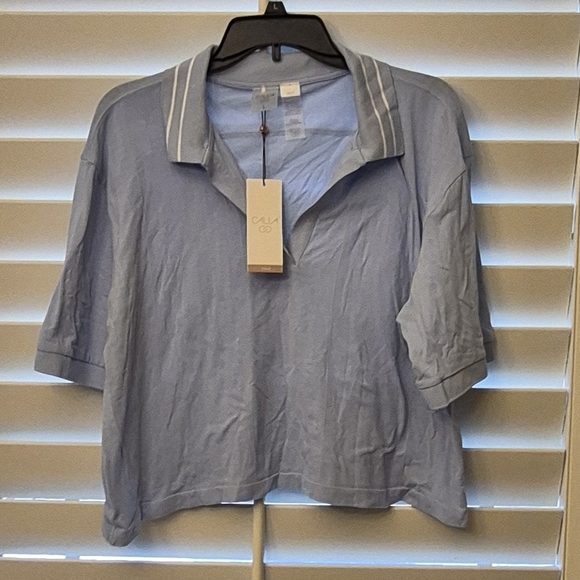 NWT Calia Sky Blue Polo Shirt Large Short Sleeve Golf Tennis - Picture 4 of 4